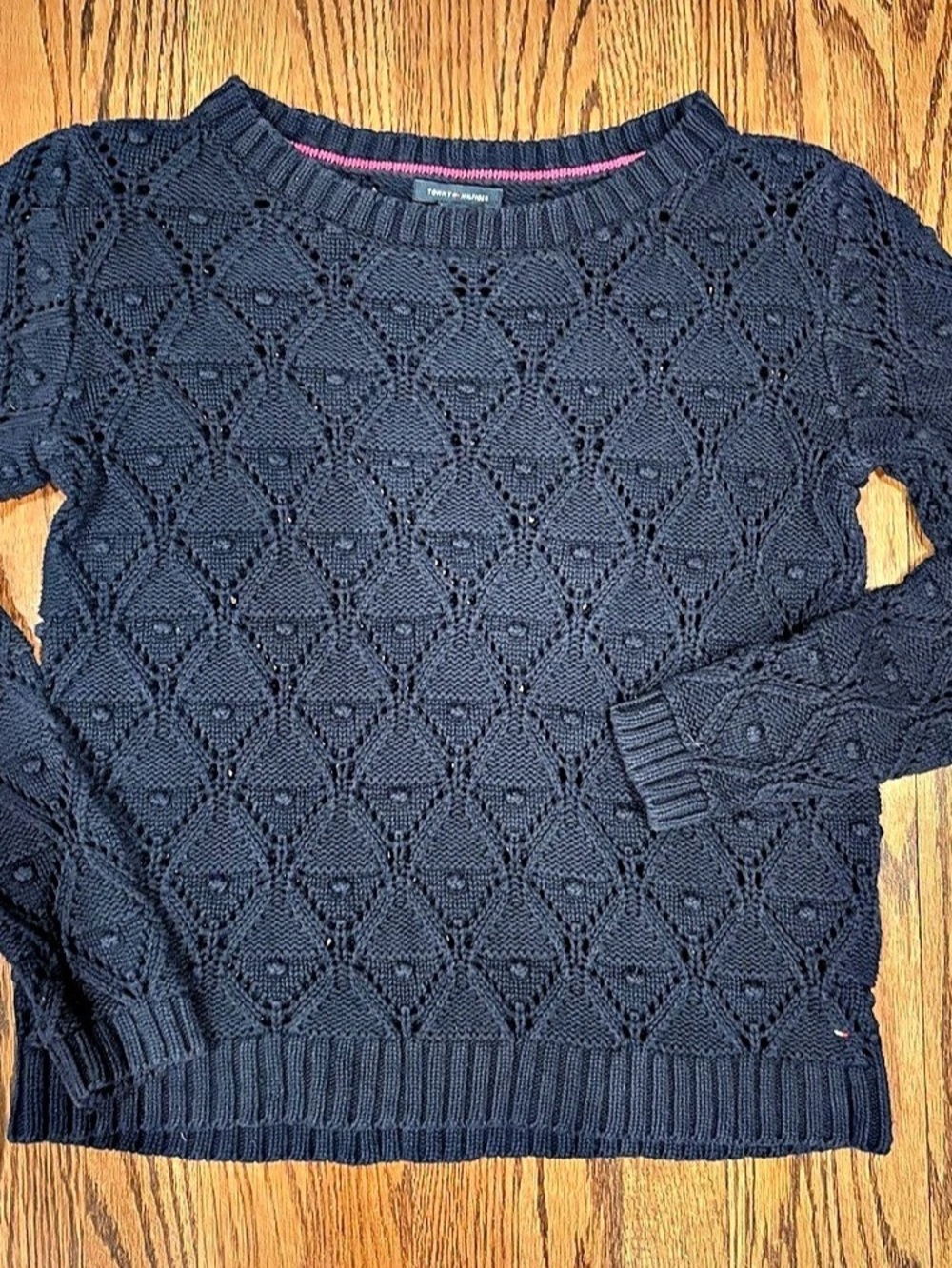 Tommy Hilfiger Geometric Knit Sweater in Navy Size Medium